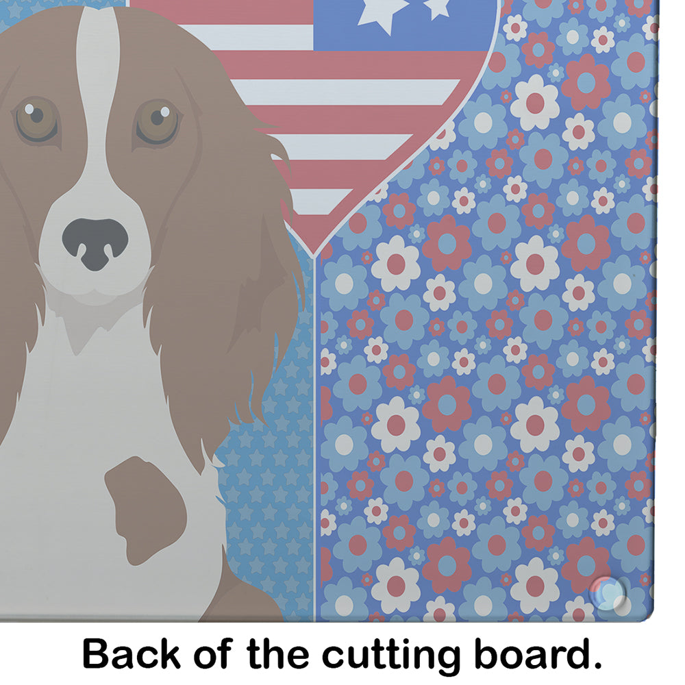 Longhair Red Pedbald Dachshund USA American Glass Cutting Board Large - the-store.com