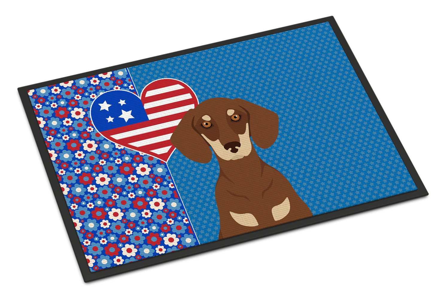 Buy this Chocolate and Cream Dachshund USA American Indoor or Outdoor Mat 24x36