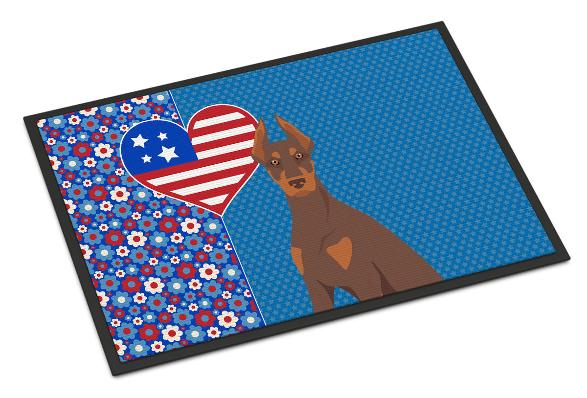 Buy this Red and Tan Doberman Pinscher USA American Indoor or Outdoor Mat 24x36