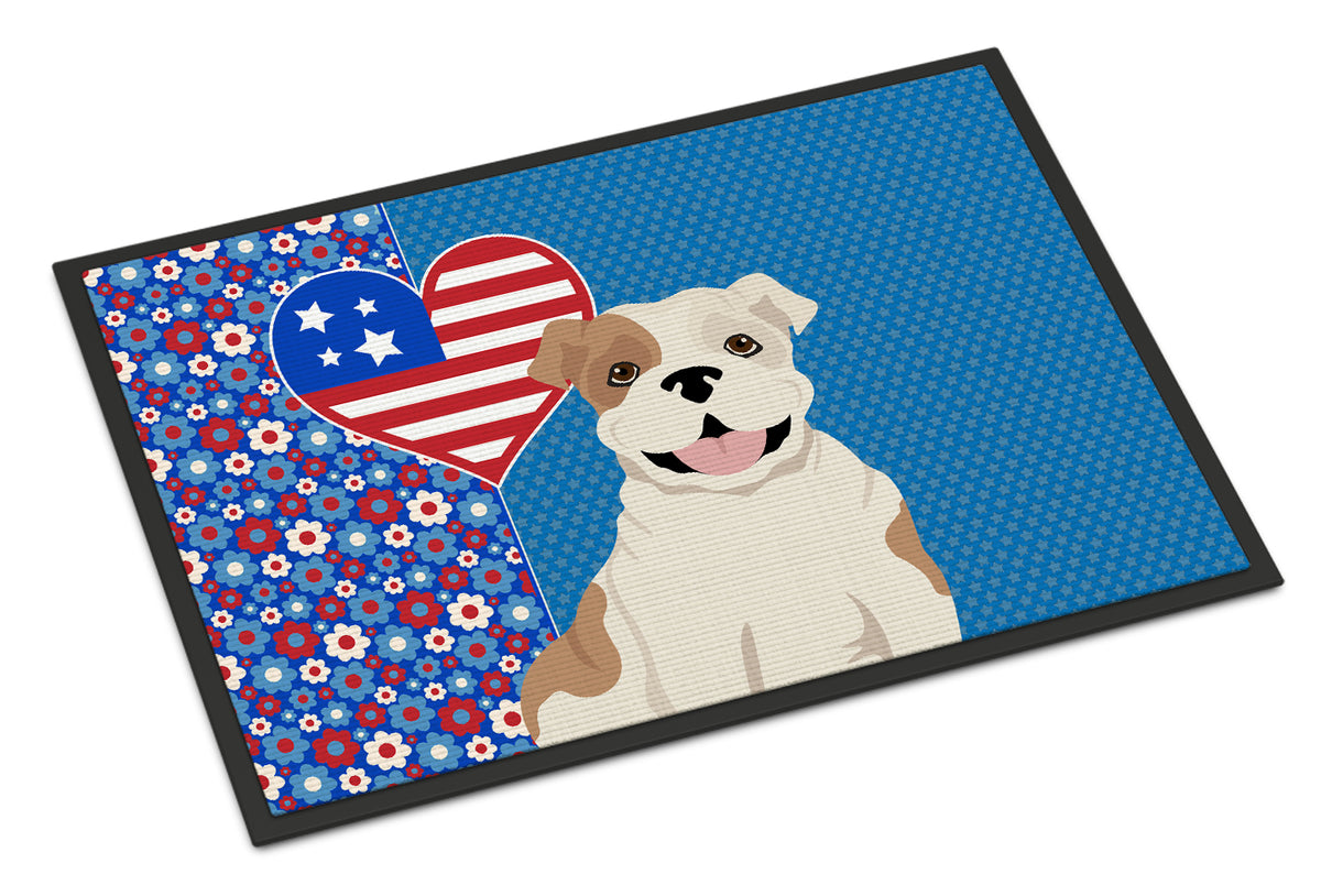 Buy this Piebald English Bulldog USA American Indoor or Outdoor Mat 24x36