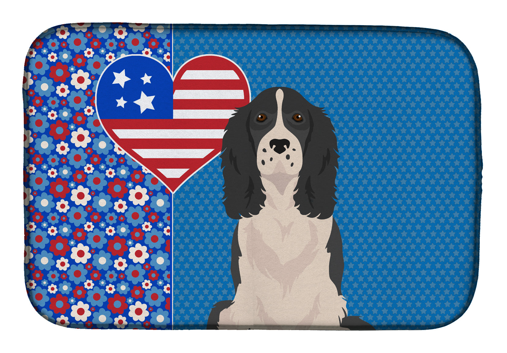 Black English Springer Spaniel USA American Dish Drying Mat  the-store.com.