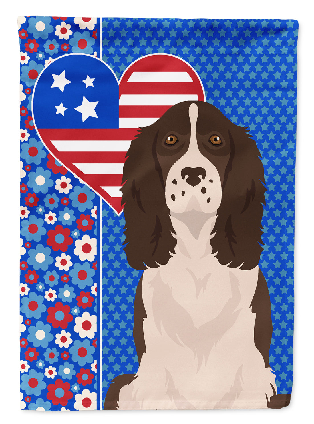 Liver English Springer Spaniel USA American Flag Garden Size  the-store.com.