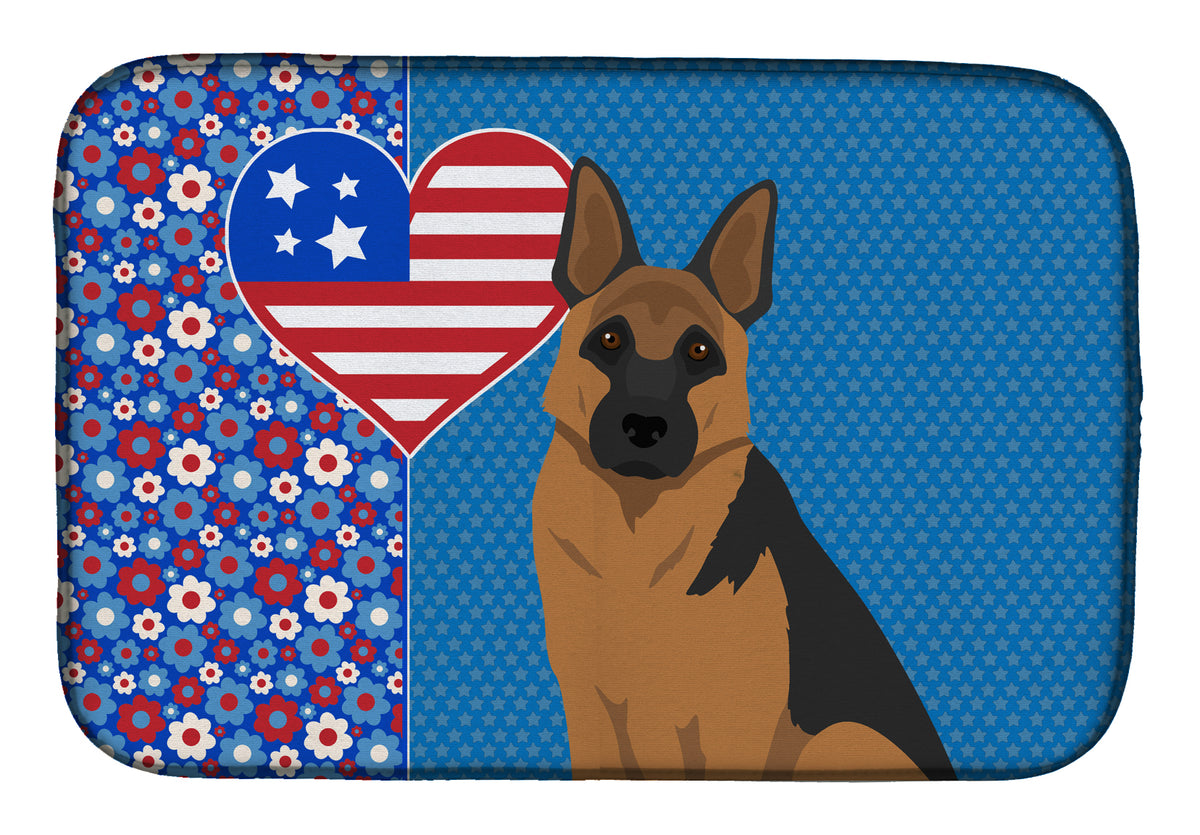 Black and Tan German Shepherd USA American Dish Drying Mat  the-store.com.