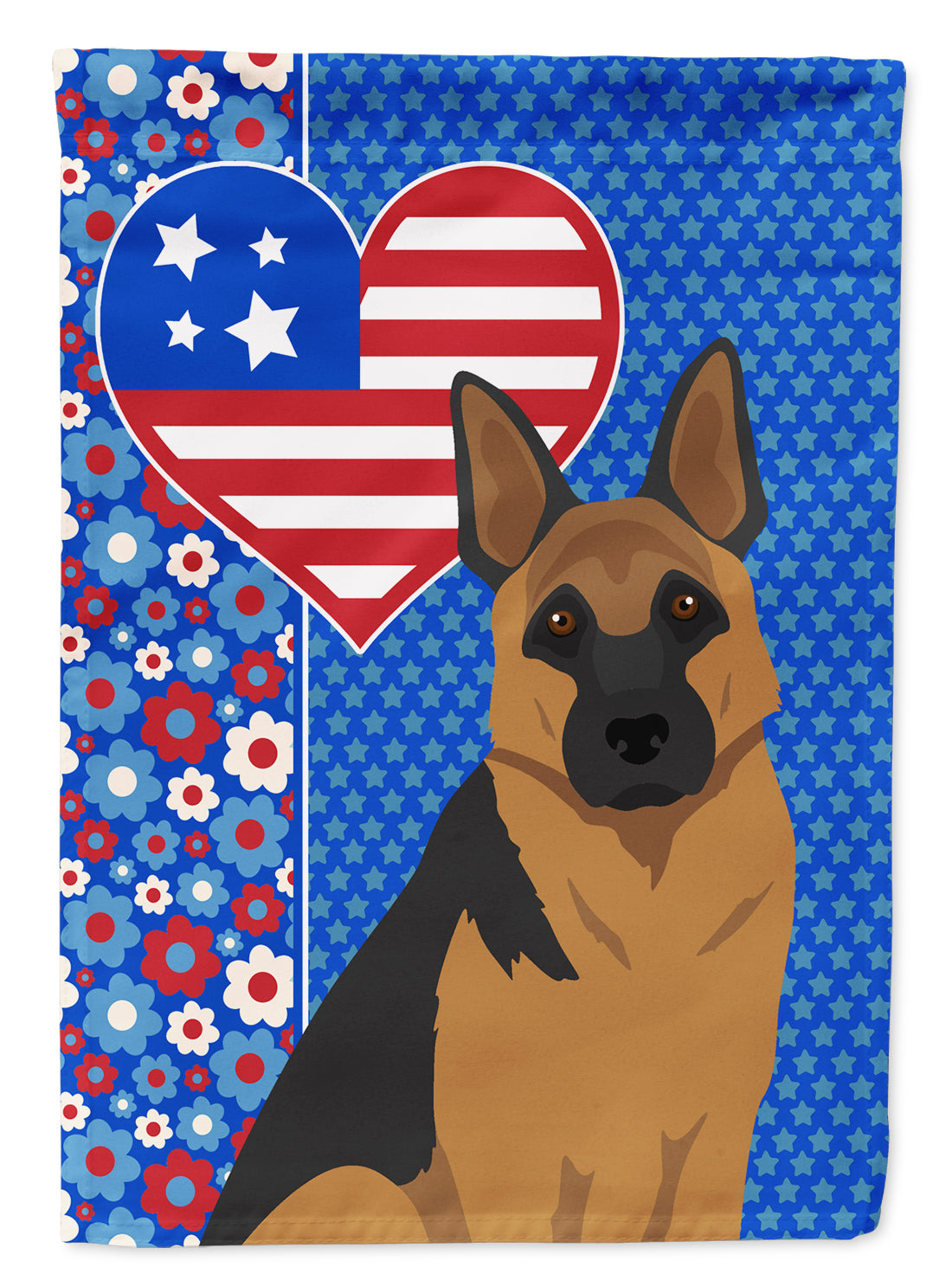 Black and Tan German Shepherd USA American Flag Garden Size  the-store.com.