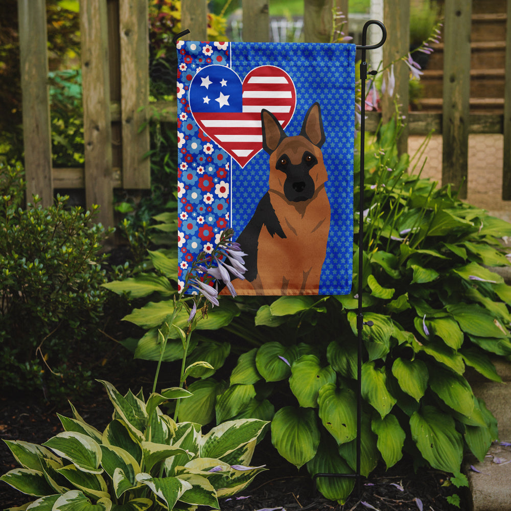 Black and Tan German Shepherd USA American Flag Garden Size  the-store.com.