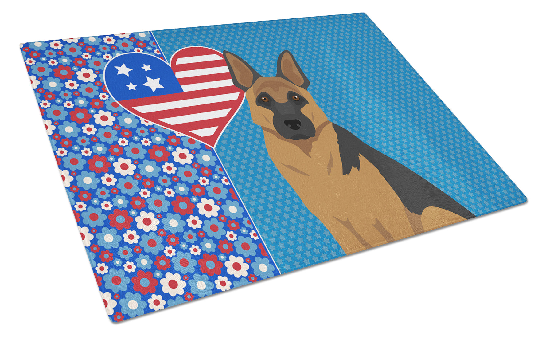 Buy this Black and Tan German Shepherd USA American Glass Cutting Board Large