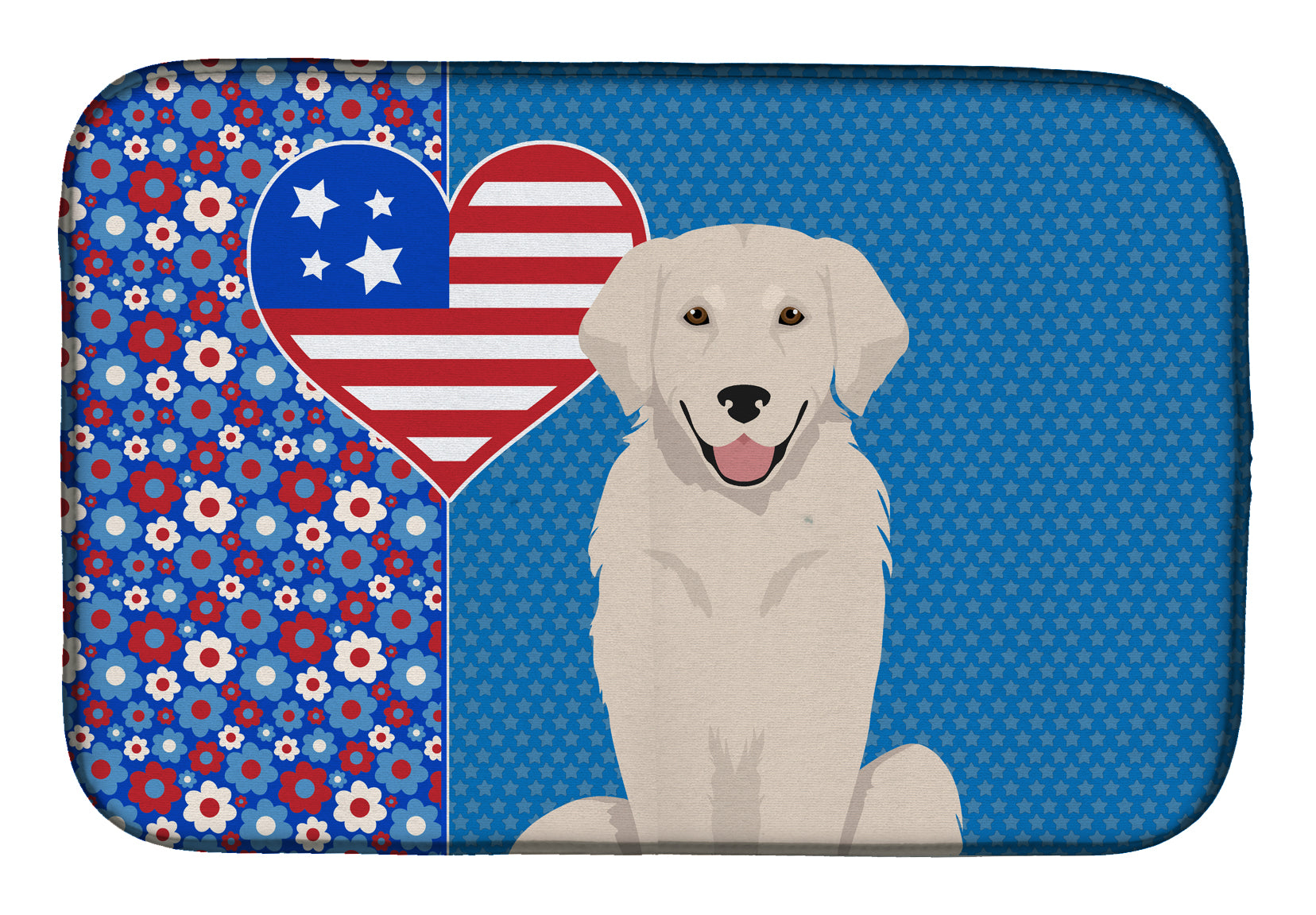 Cream Golden Retriever USA American Dish Drying Mat  the-store.com.