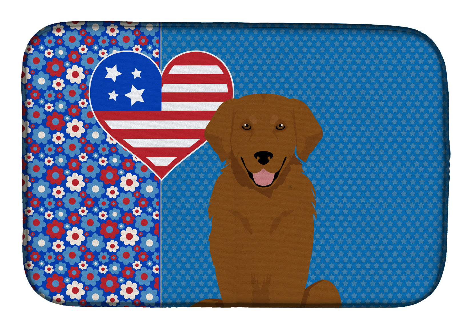 Mahogany Golden Retriever USA American Dish Drying Mat  the-store.com.