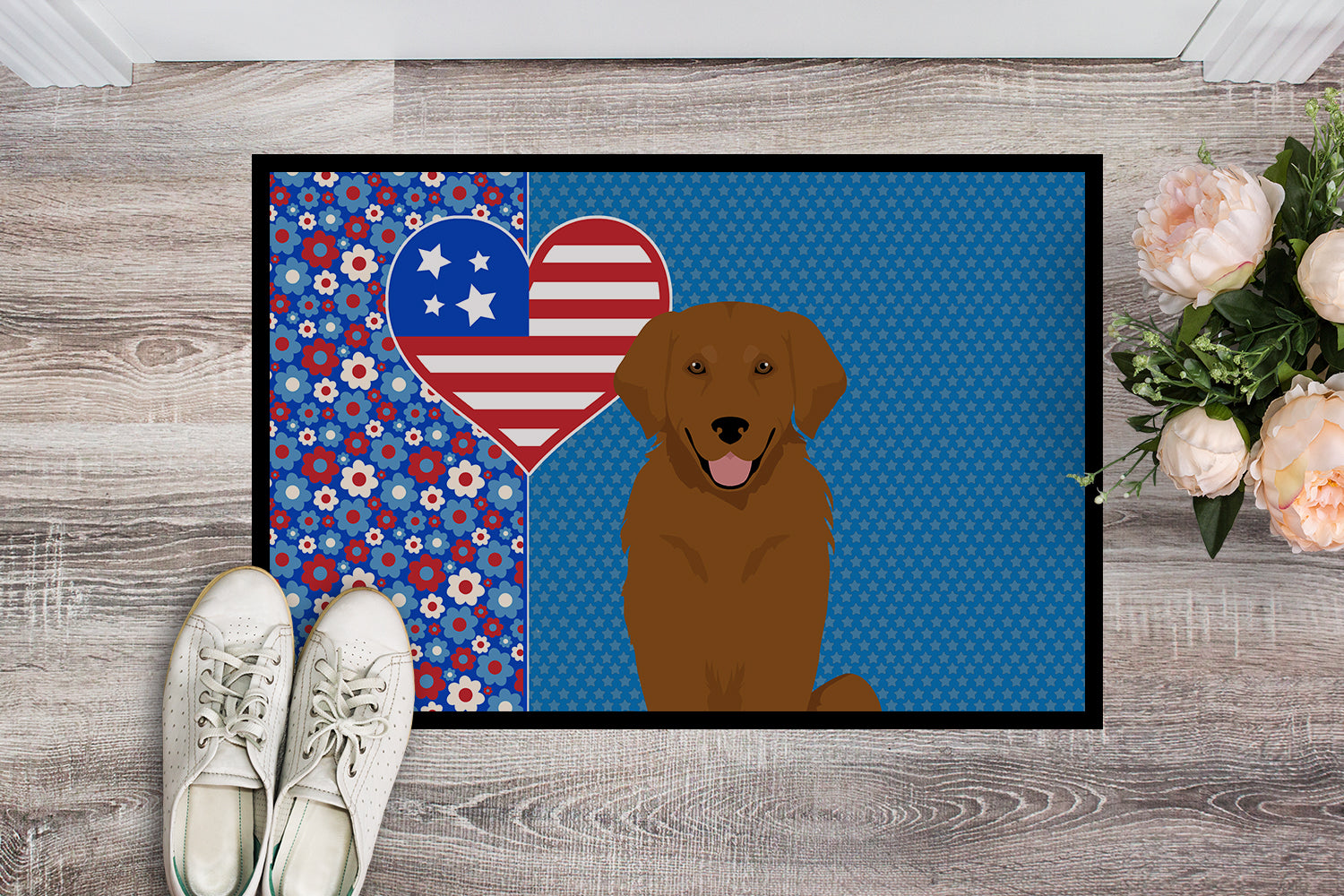 Buy this Mahogany Golden Retriever USA American Indoor or Outdoor Mat 24x36