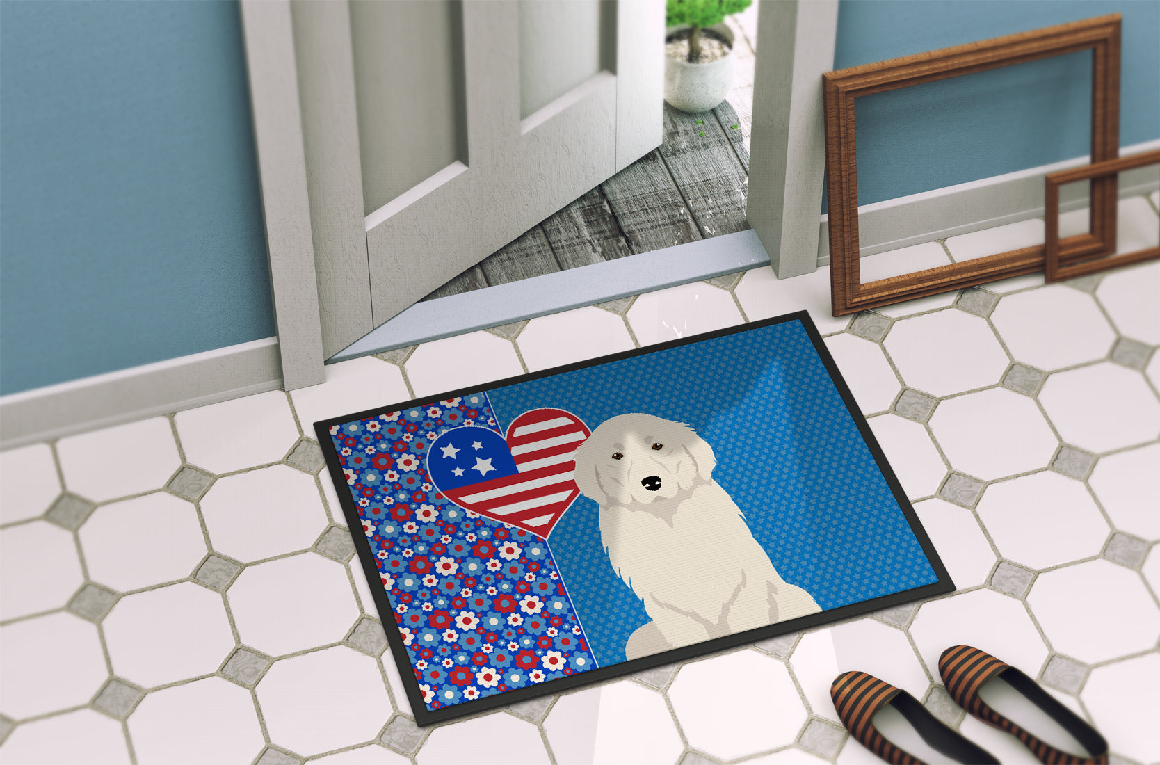 Great Pyrenees USA American Indoor or Outdoor Mat 24x36 - the-store.com