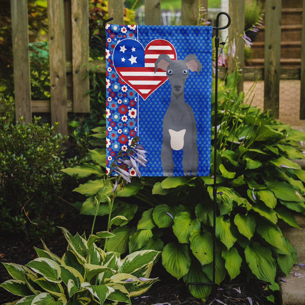 Gray Italian Greyhound USA American Flag Garden Size  the-store.com.