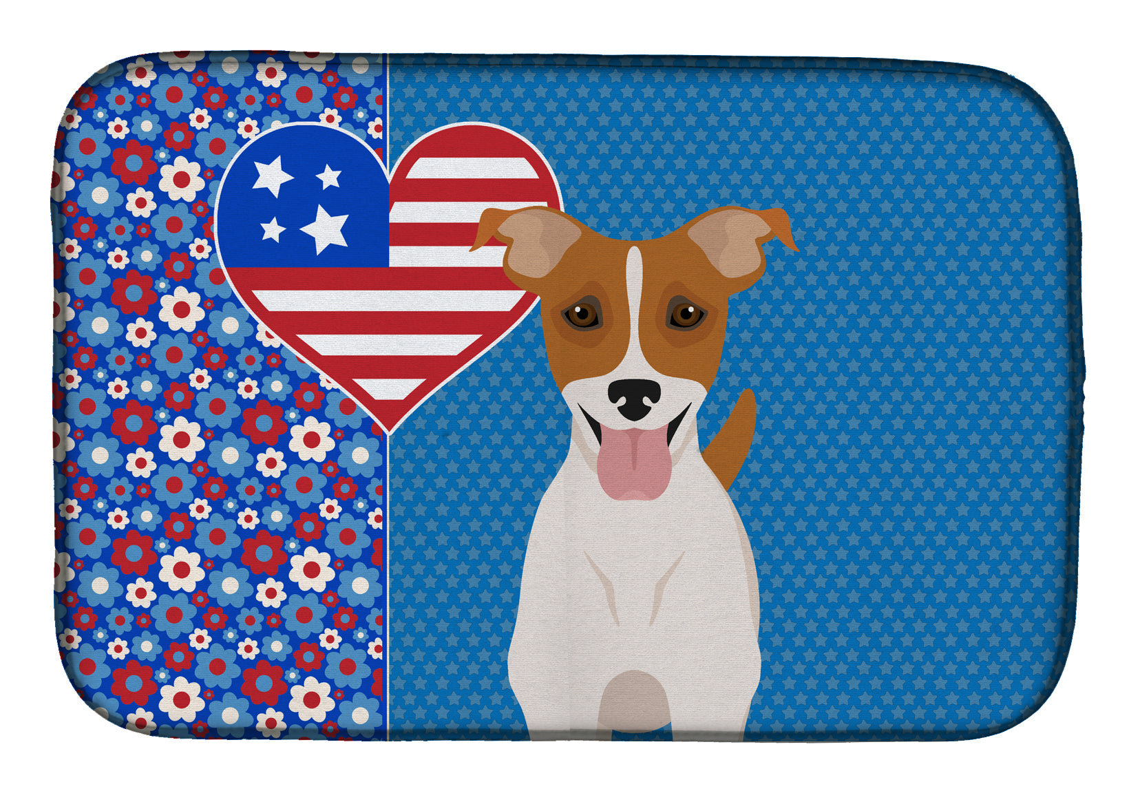 Brown White Smooth Jack Russell Terrier USA American Dish Drying Mat  the-store.com.
