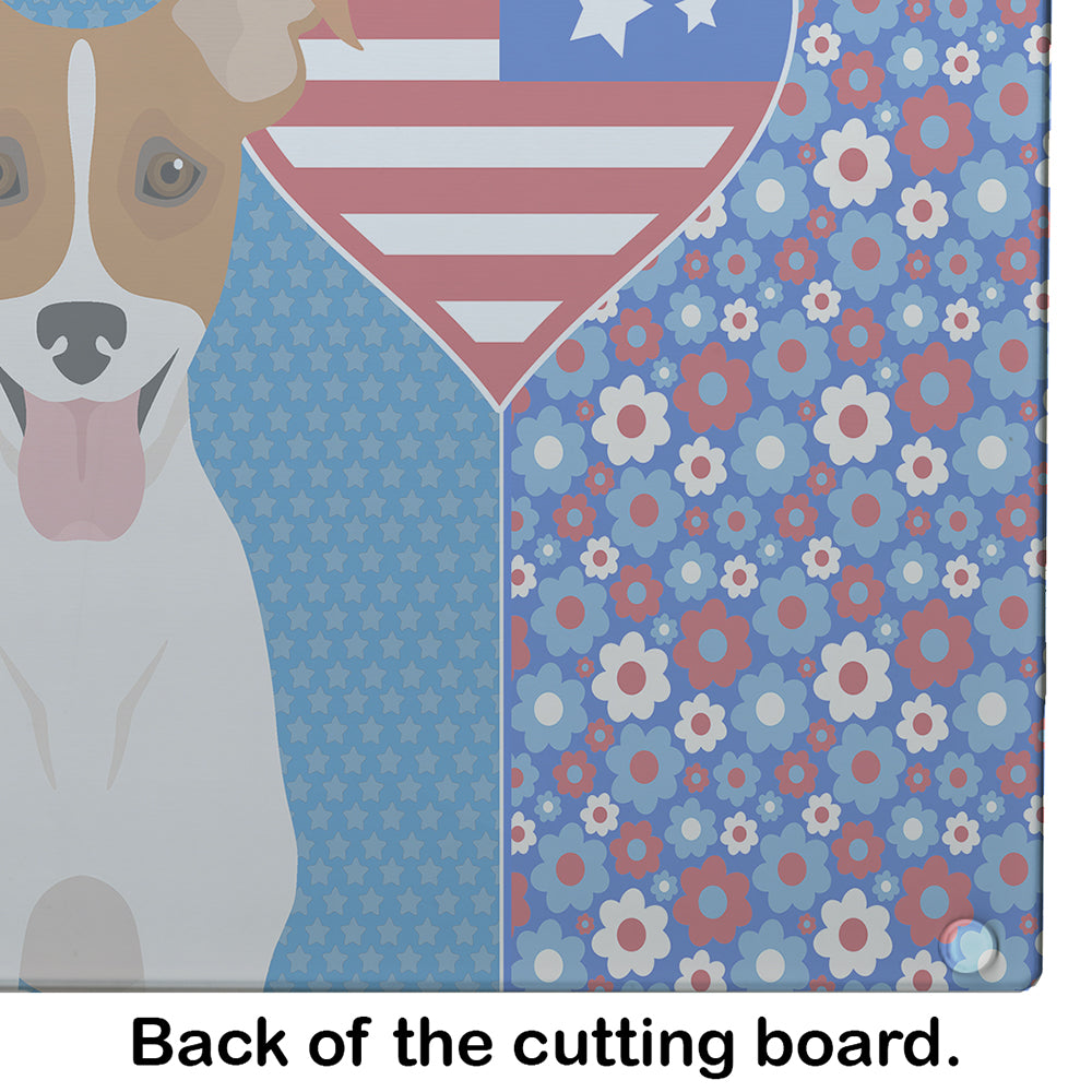 Brown White Smooth Jack Russell Terrier USA American Glass Cutting Board Large - the-store.com