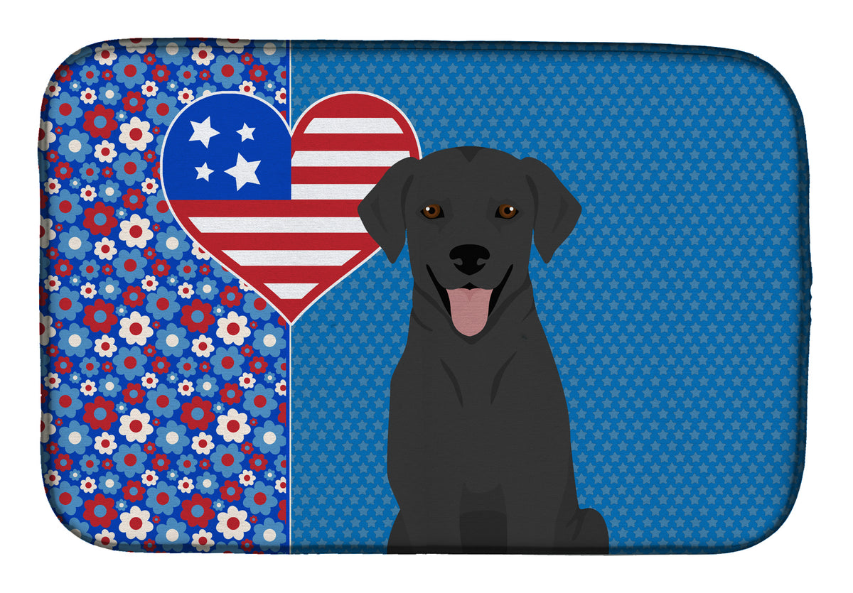 Black Labrador Retriever USA American Dish Drying Mat  the-store.com.