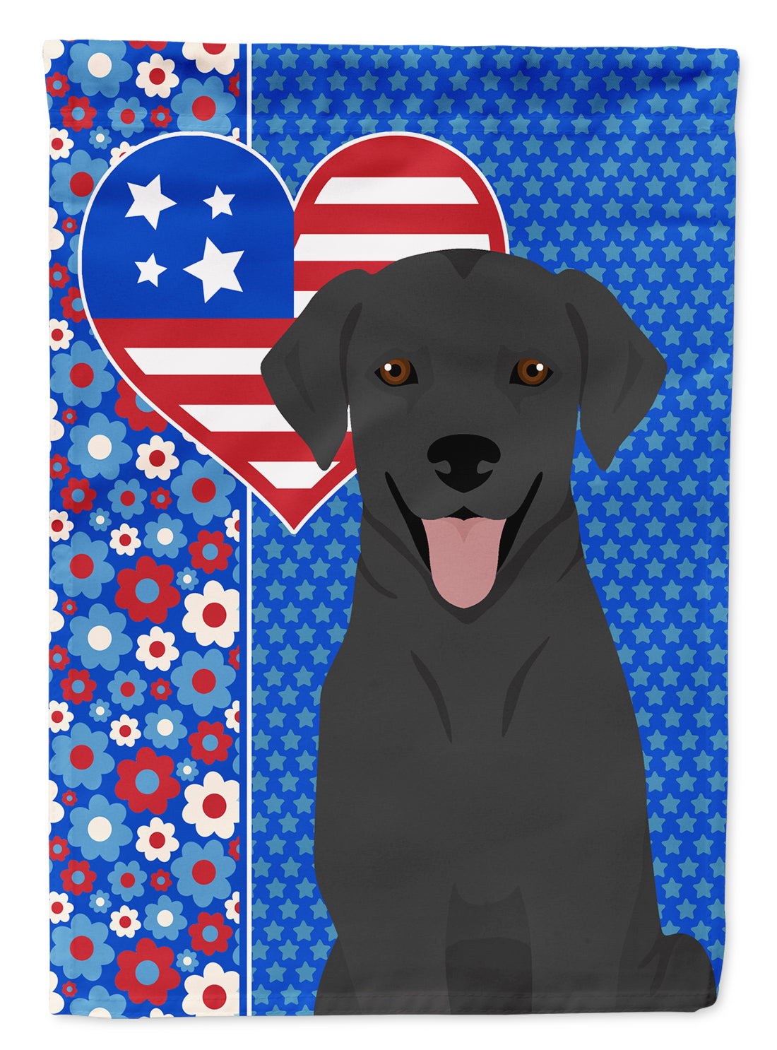 Black Labrador Retriever USA American Flag Garden Size  the-store.com.