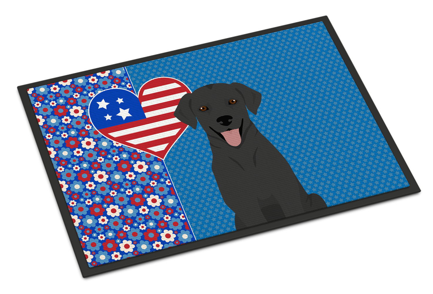 Buy this Black Labrador Retriever USA American Indoor or Outdoor Mat 24x36