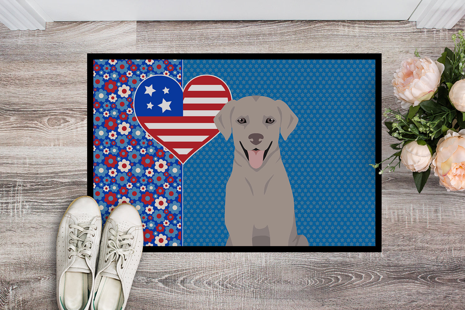 Buy this Gray Labrador Retriever USA American Indoor or Outdoor Mat 24x36