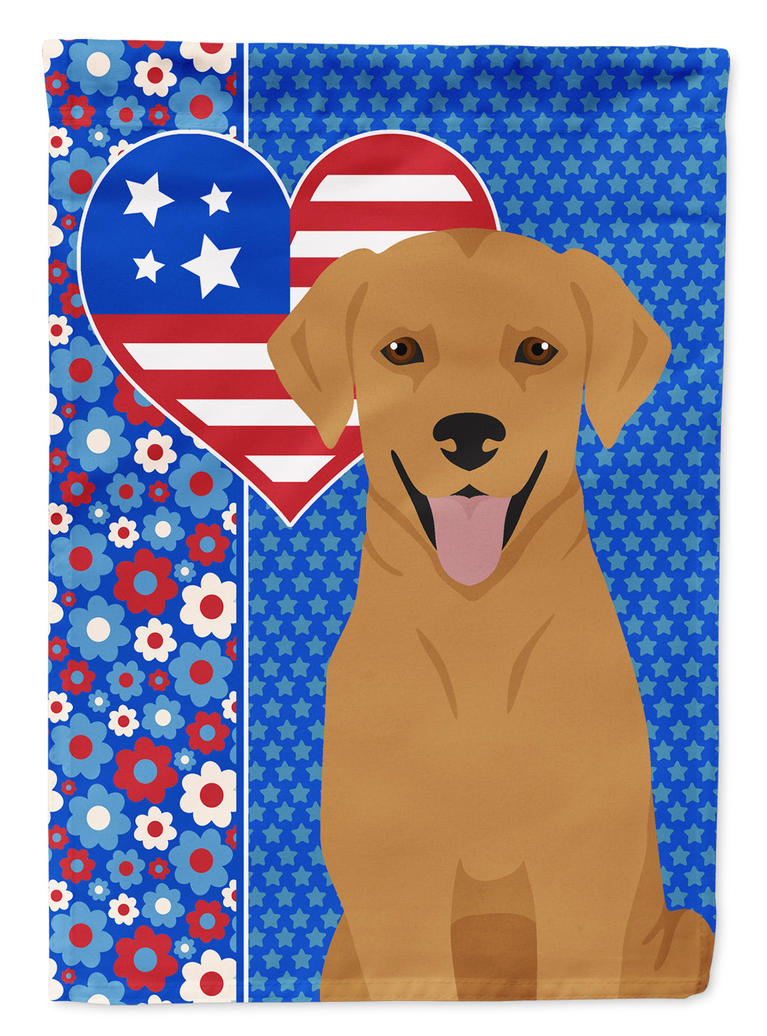 Red Fox Labrador Retriever USA American Flag Garden Size  the-store.com.