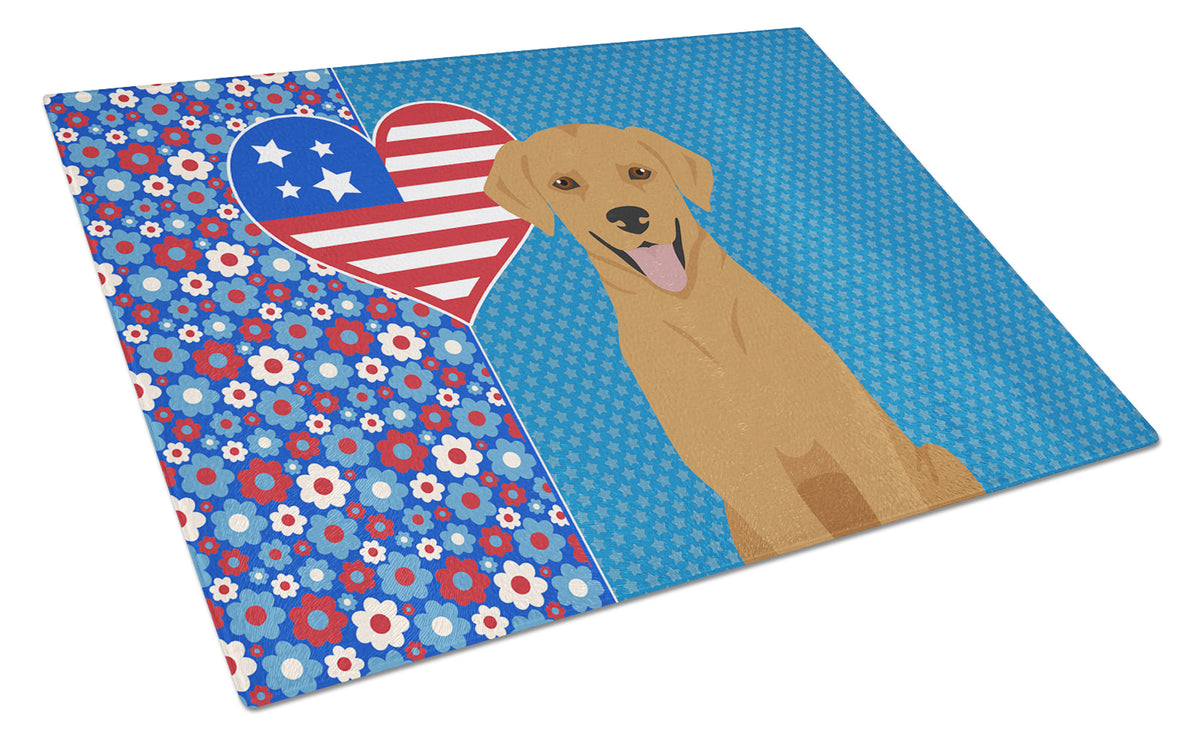 Buy this Red Fox Labrador Retriever USA American Glass Cutting Board Large