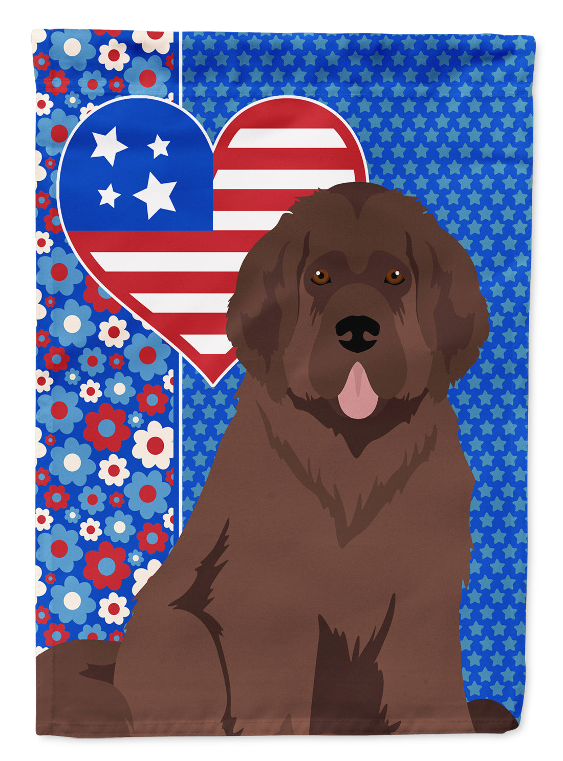 Brown Newfoundland USA American Flag Garden Size  the-store.com.