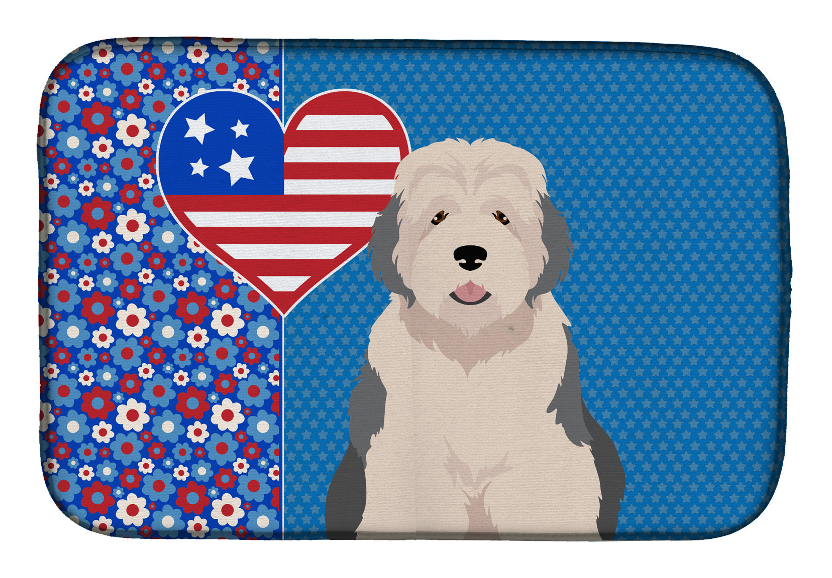 Old English Sheepdog USA American Dish Drying Mat  the-store.com.