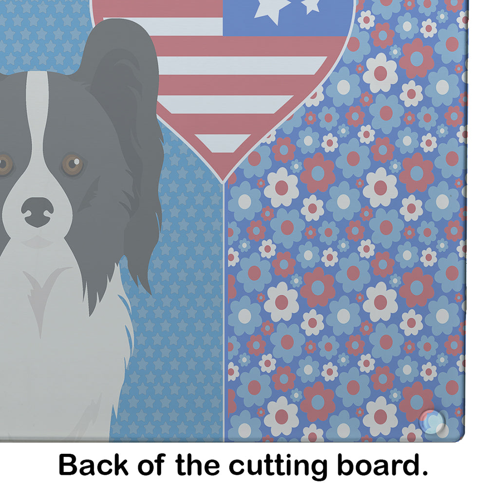 Black and White Papillon USA American Glass Cutting Board Large - the-store.com