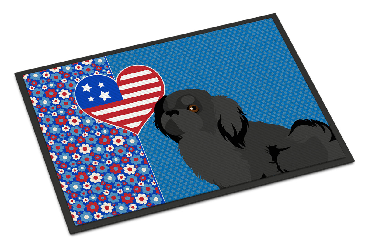 Buy this Black Pekingese USA American Indoor or Outdoor Mat 24x36