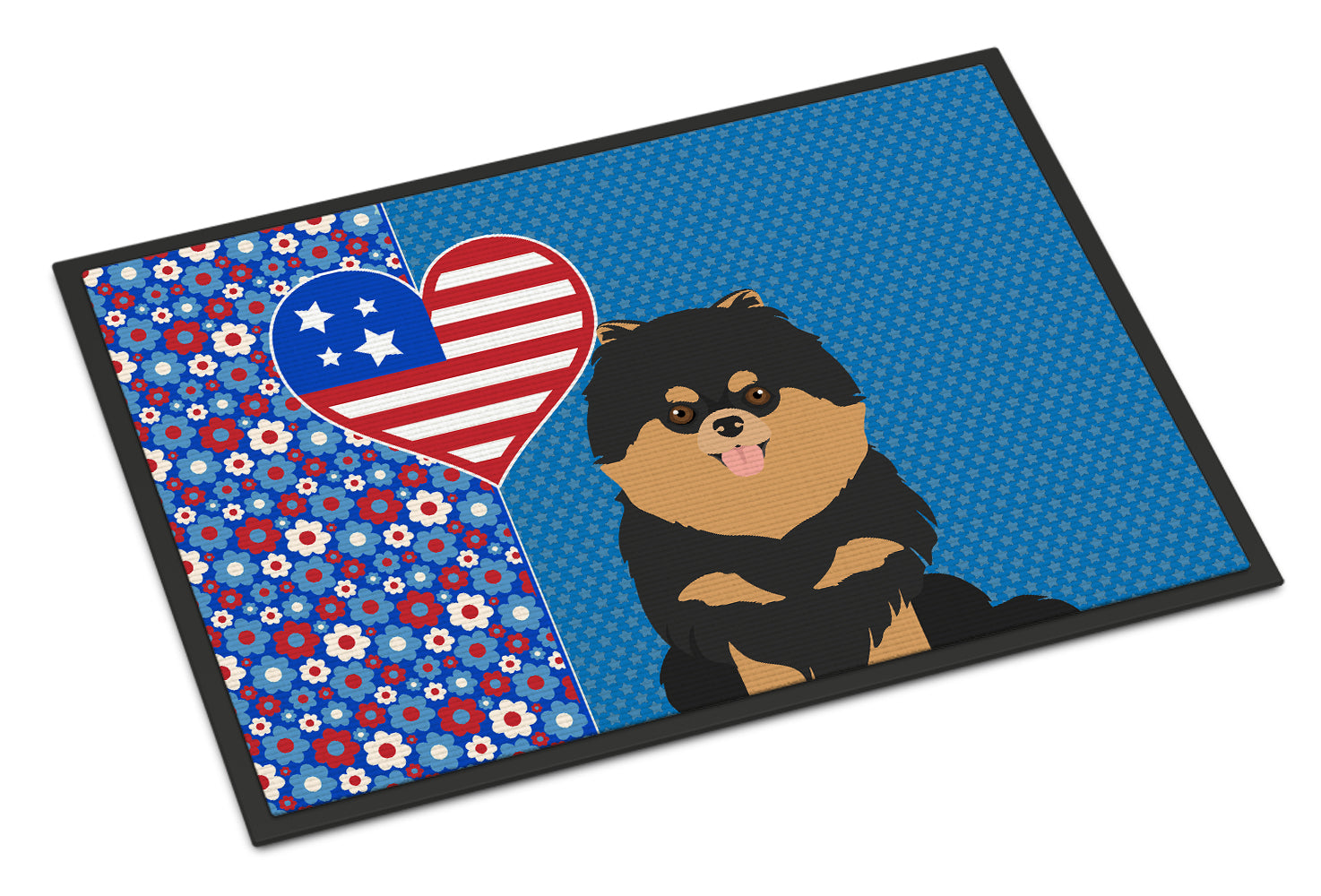 Buy this Black and Tan Pomeranian USA American Indoor or Outdoor Mat 24x36