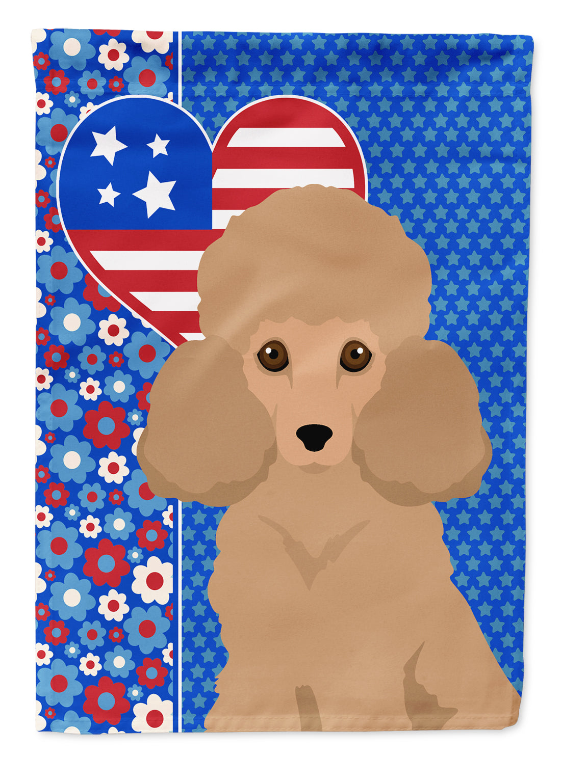 Toy Apricot Poodle USA American Flag Garden Size  the-store.com.