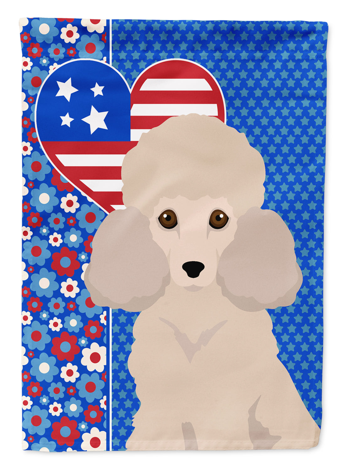 Toy Cream Poodle USA American Flag Garden Size  the-store.com.