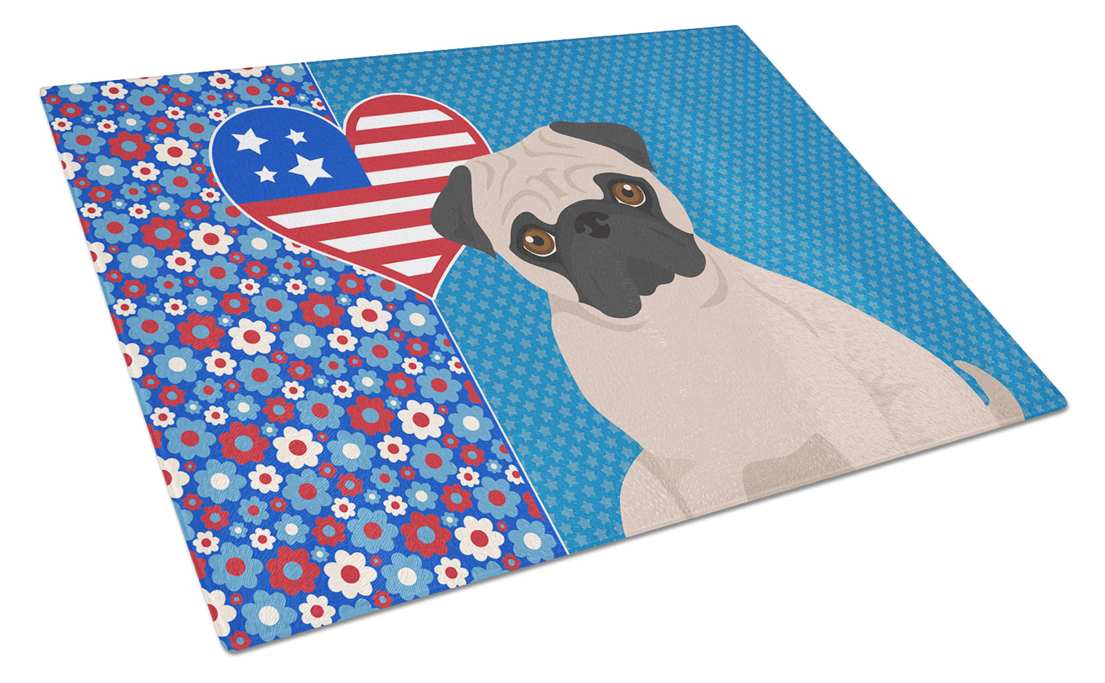 Buy this Fawn Pug USA American Glass Cutting Board Large