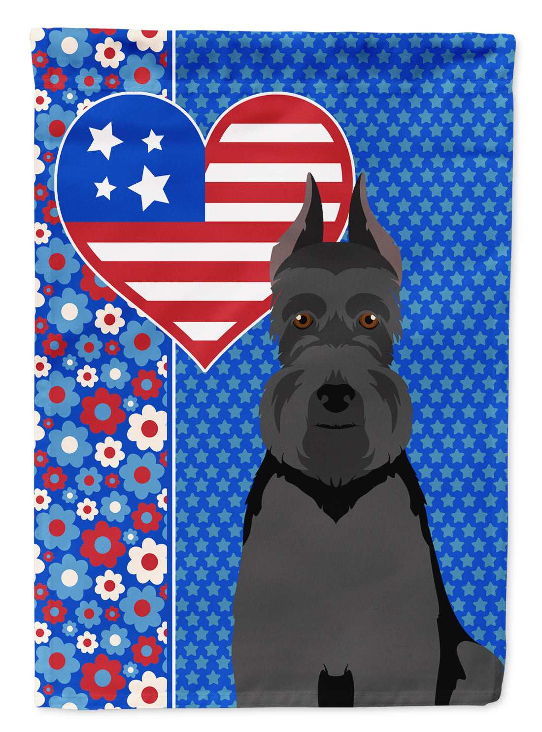 Black Schnauzer USA American Flag Garden Size  the-store.com.