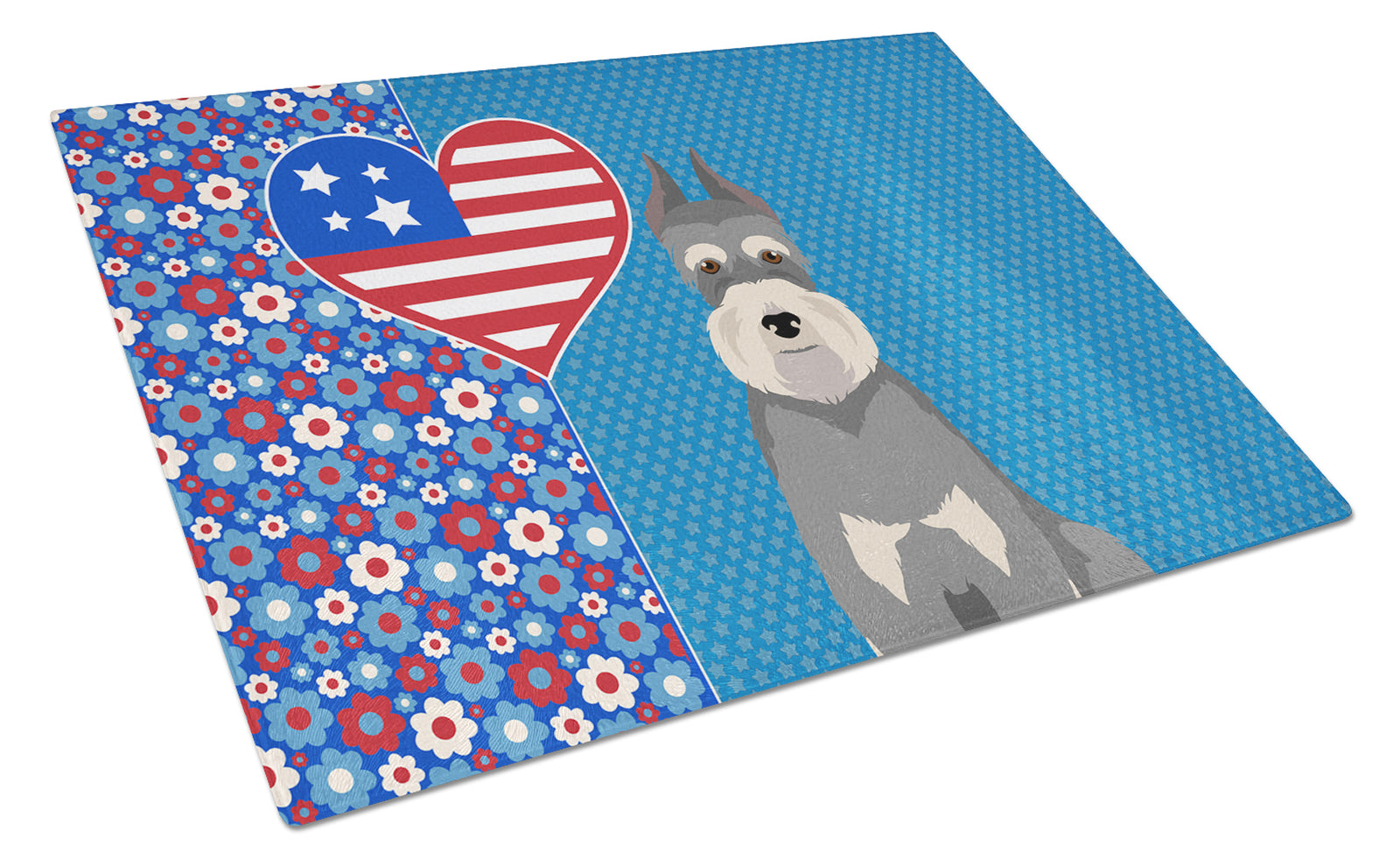 Buy this Salt Pepper Schnauzer USA American Glass Cutting Board Large