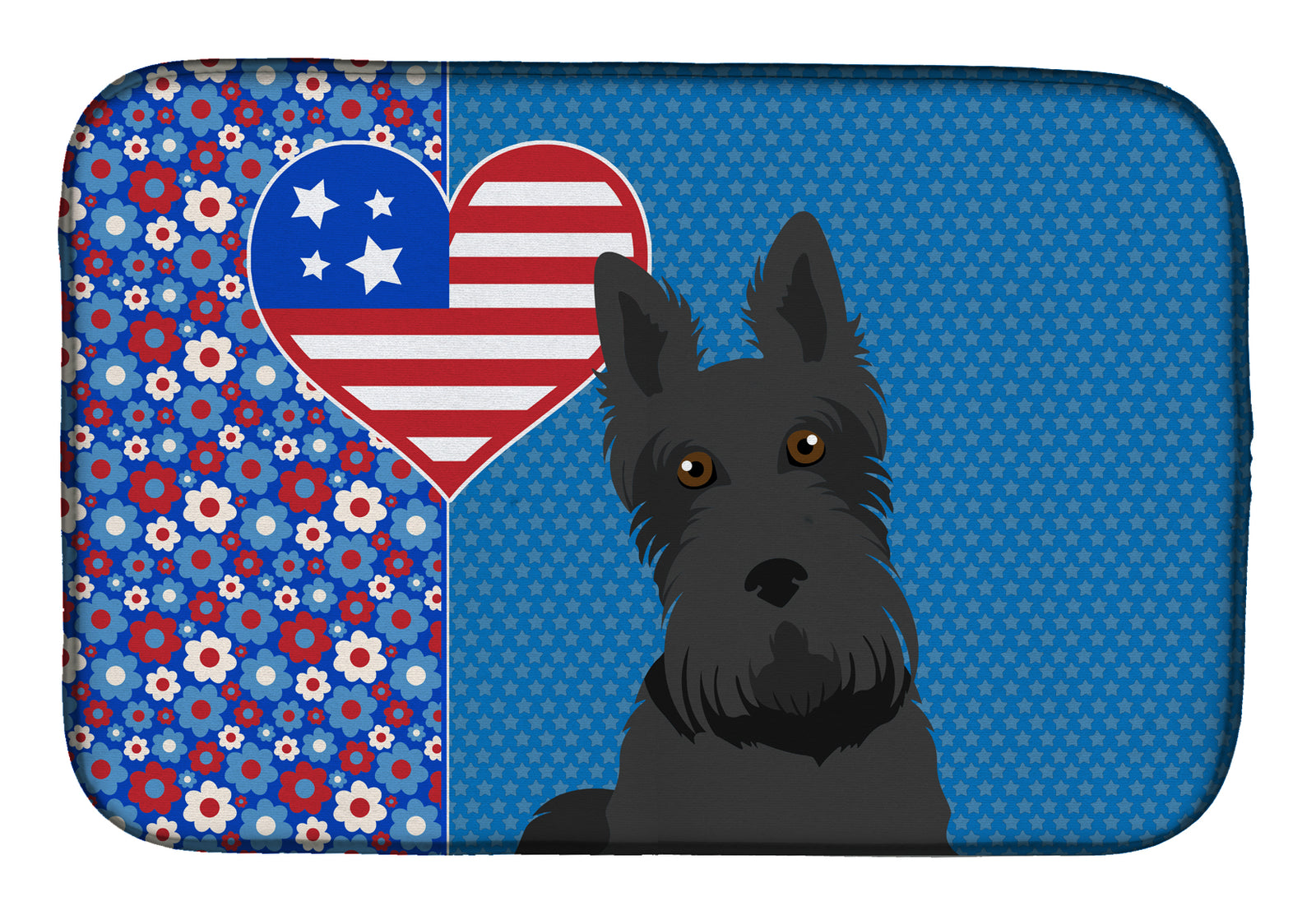 Black Scottish Terrier USA American Dish Drying Mat  the-store.com.