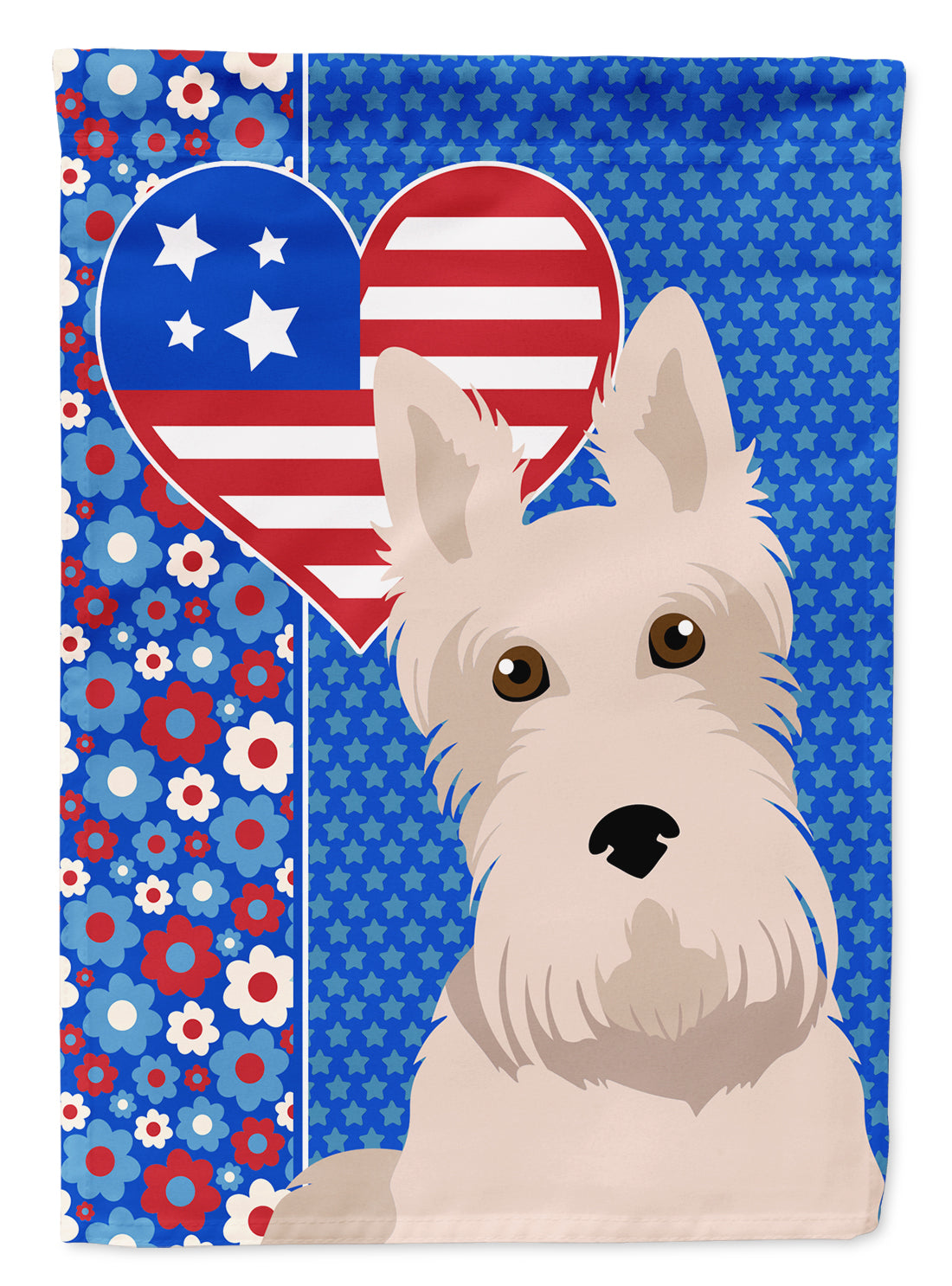 Wheaten Scottish Terrier USA American Flag Garden Size  the-store.com.