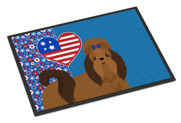 Buy this Red Shih Tzu USA American Indoor or Outdoor Mat 24x36