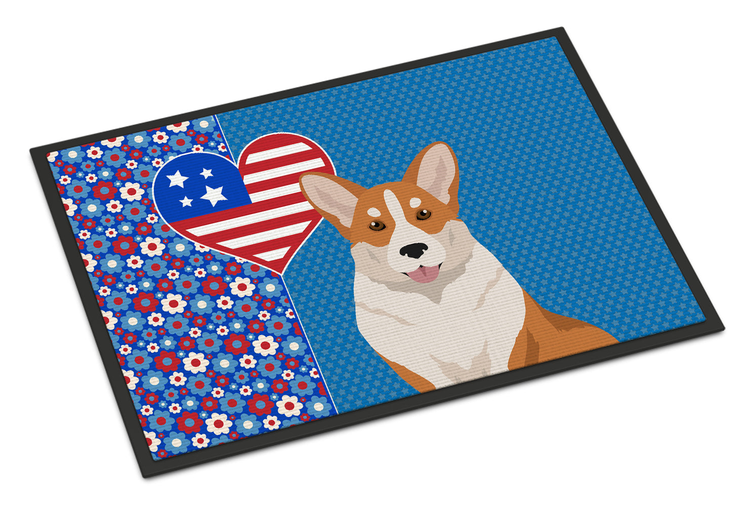 Buy this Red Cardigan Corgi USA American Indoor or Outdoor Mat 24x36