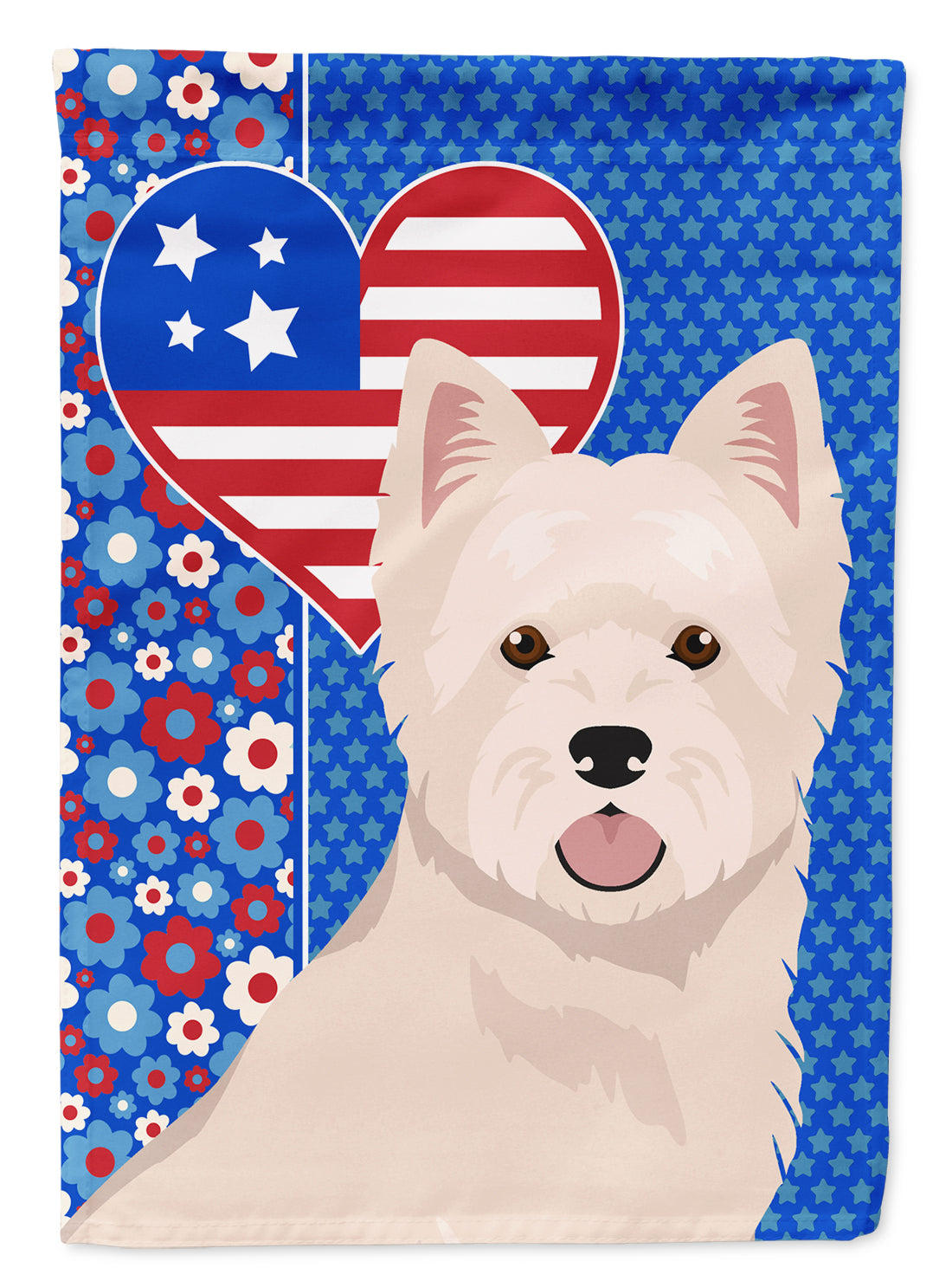 Westie West Highland White Terrier USA American Flag Garden Size  the-store.com.