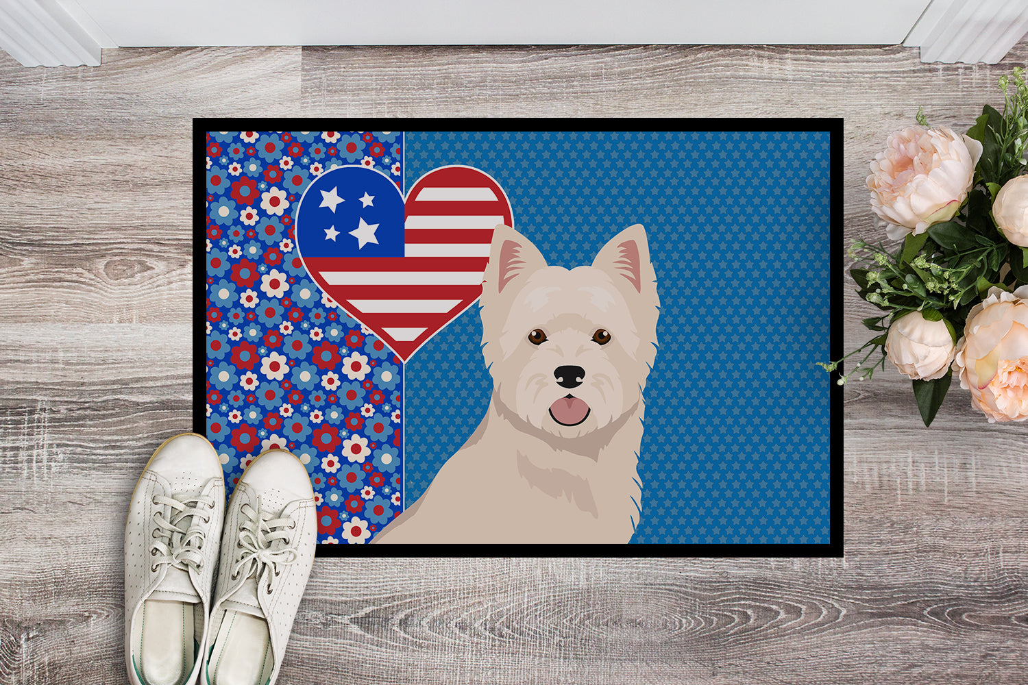 Buy this Westie West Highland White Terrier USA American Indoor or Outdoor Mat 24x36