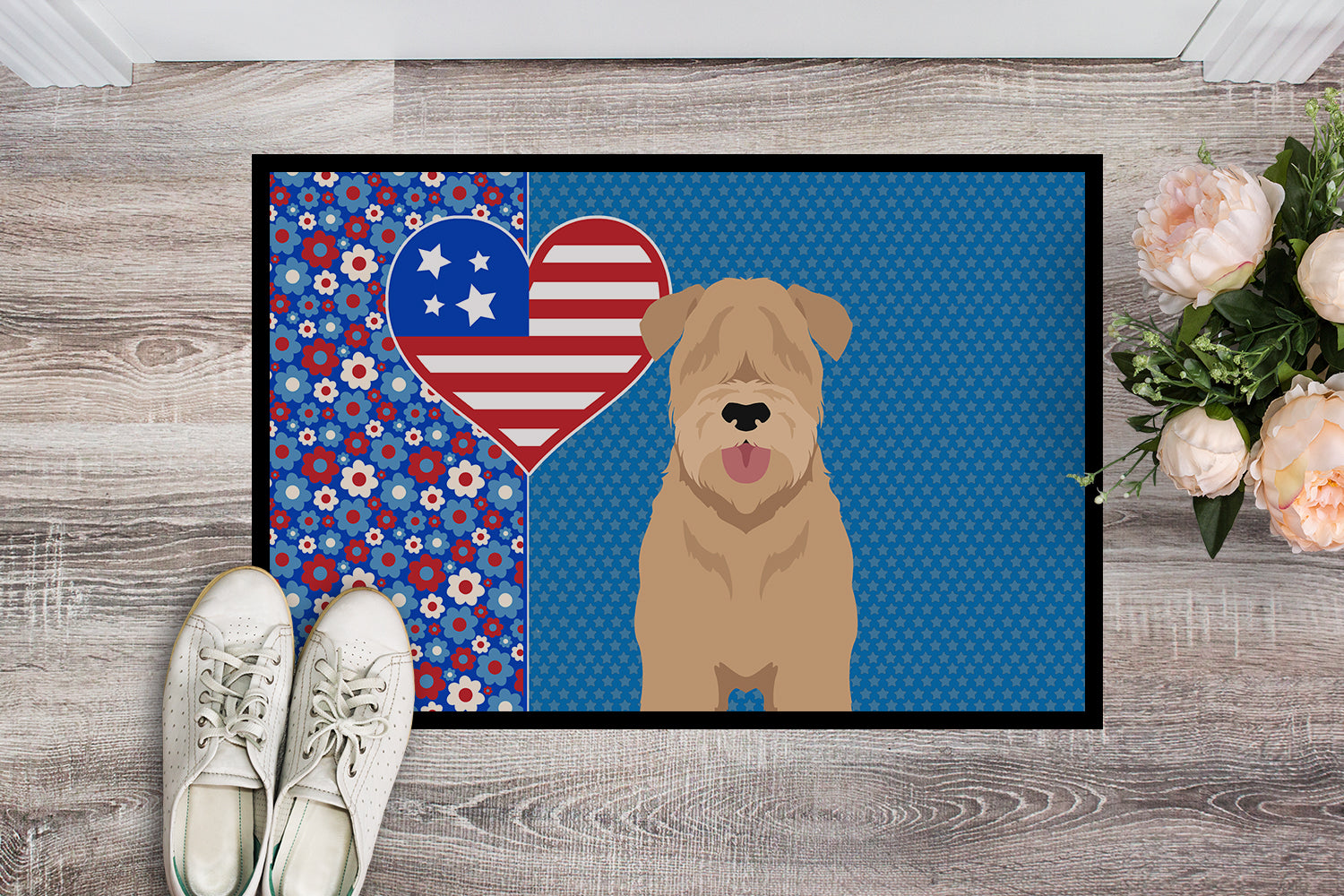 Buy this Red Wheaten Terrier USA American Indoor or Outdoor Mat 24x36