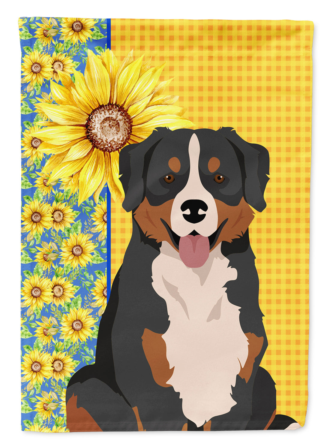 Summer Sunflowers Bernese Mountain Dog Flag Garden Size  the-store.com.