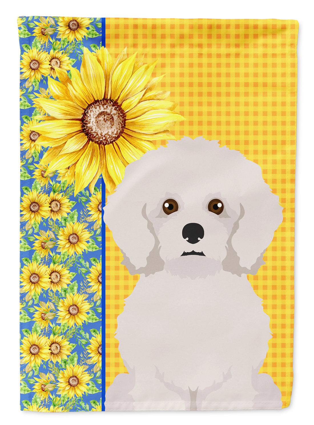 Summer Sunflowers Bichon Frise Flag Garden Size  the-store.com.