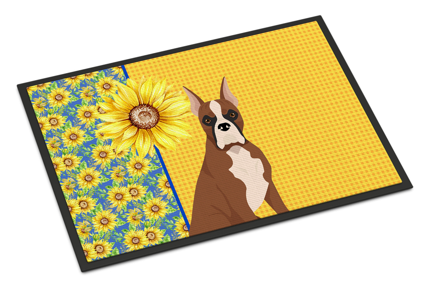 Buy this Summer Sunflowers Red Fawn Boxer Indoor or Outdoor Mat 18x27