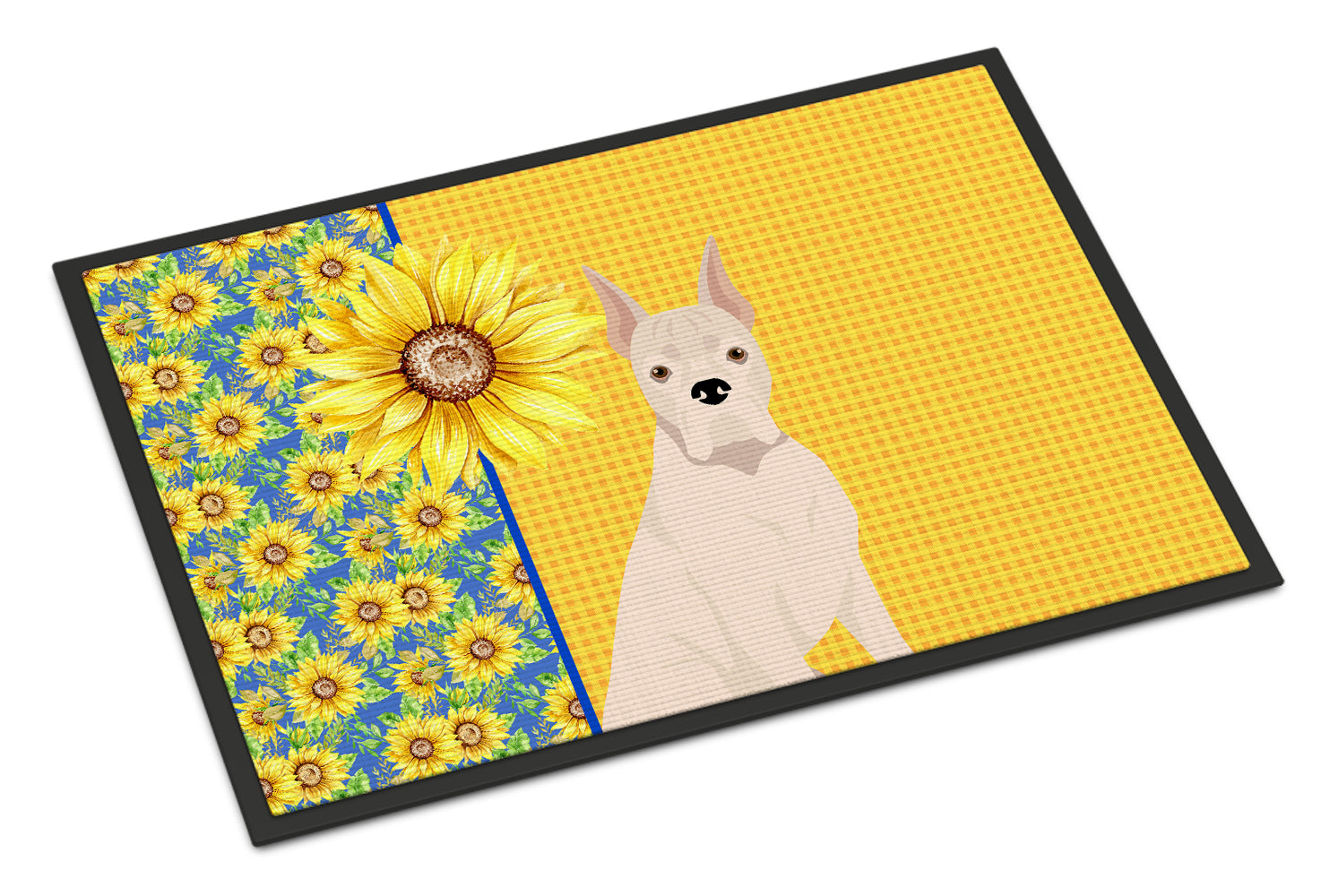 Buy this Summer Sunflowers White Boxer Indoor or Outdoor Mat 24x36