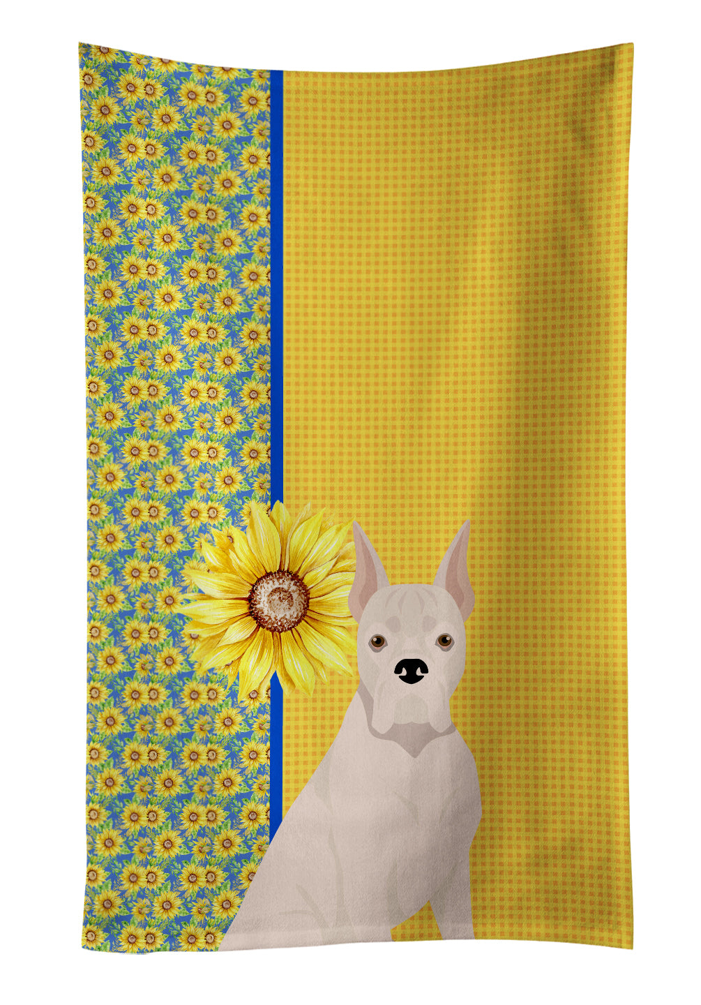 Buy this Summer Sunflowers White Boxer Kitchen Towel