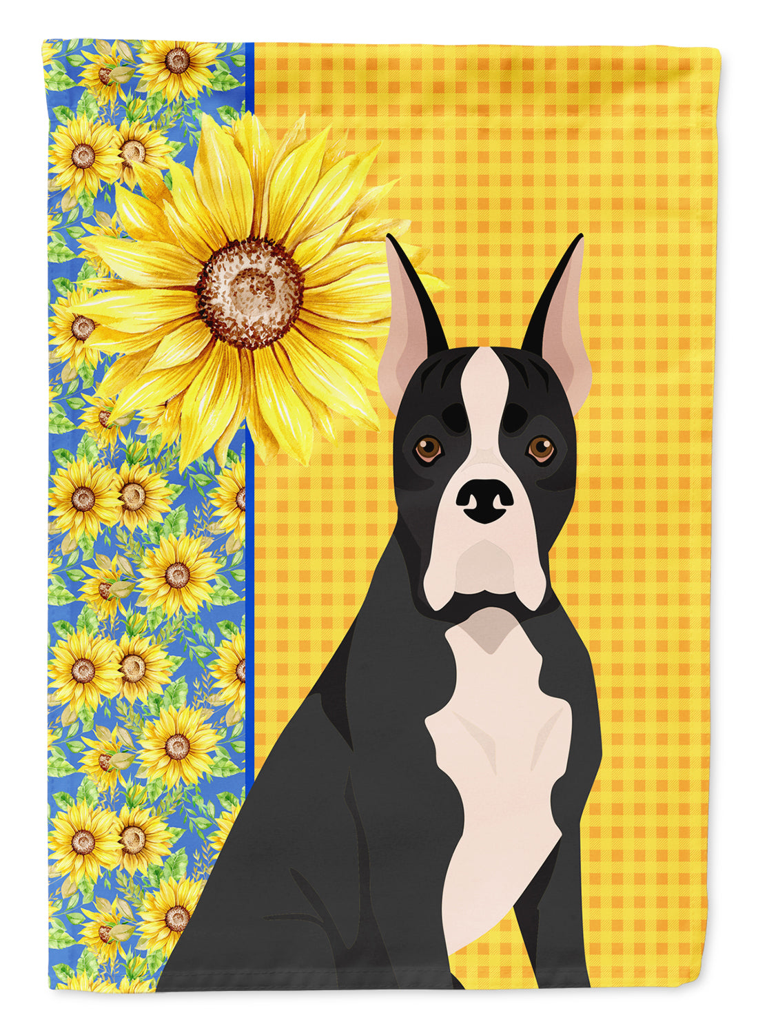 Summer Sunflowers Black Boxer Flag Garden Size  the-store.com.