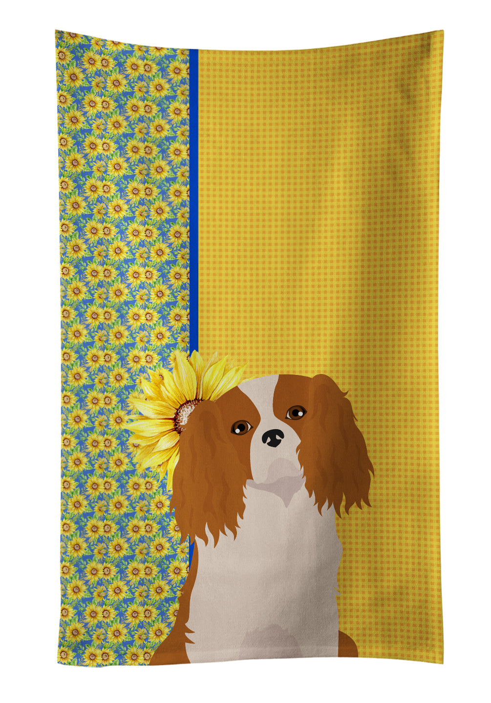 Buy this Summer Sunflowers Blenheim Cavalier Spaniel Kitchen Towel