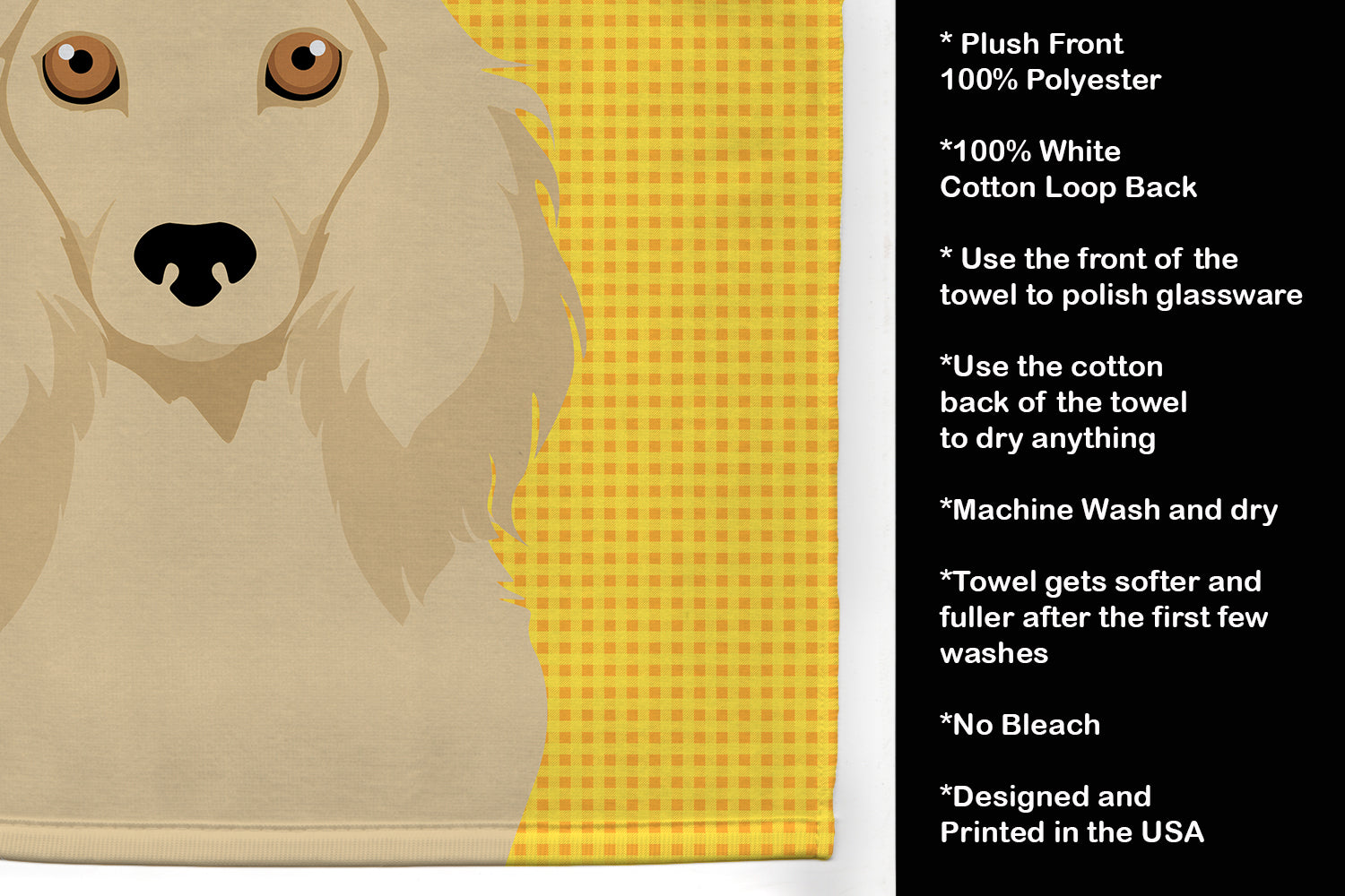 Summer Sunflowers Longhair Cream Dachshund Kitchen Towel - the-store.com