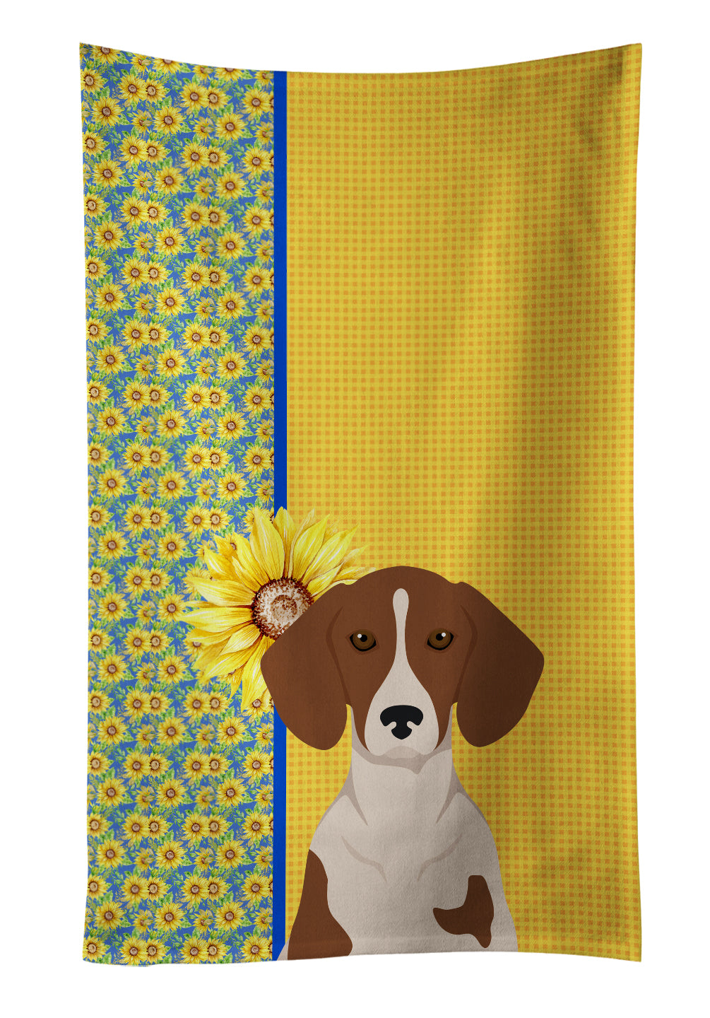 Buy this Summer Sunflowers Red Piebald Dachshund Kitchen Towel