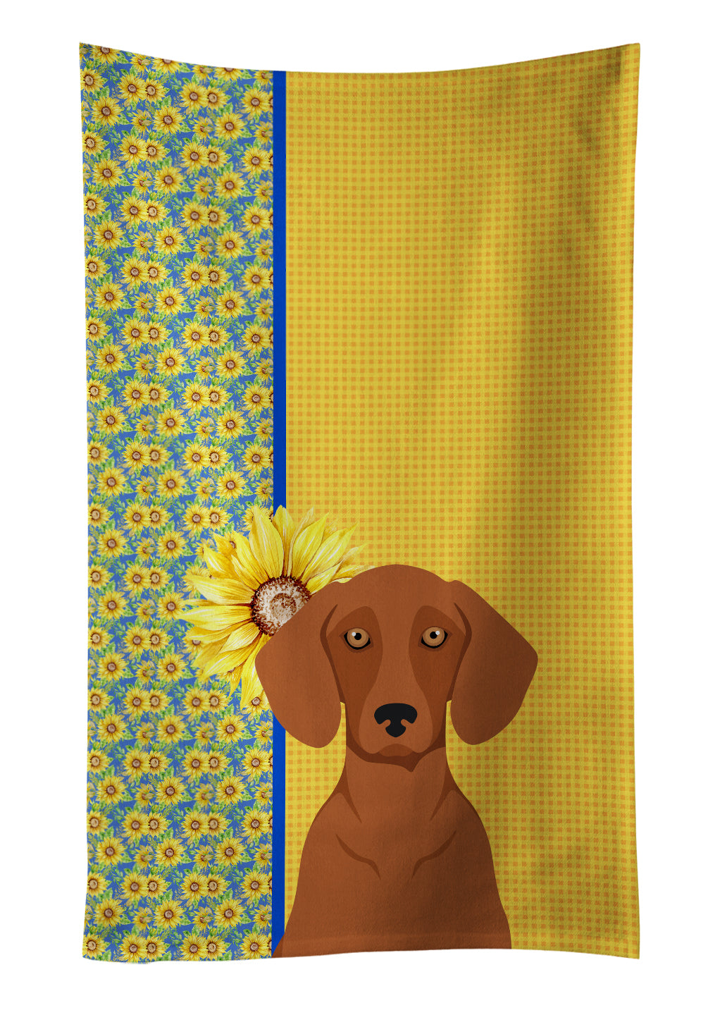 Buy this Summer Sunflowers Red Dachshund Kitchen Towel